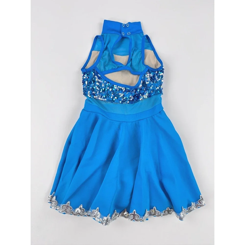 Weissman Showtime Girls Night Out Dance Costume‎ Dress Peacock 10/12 NWOT